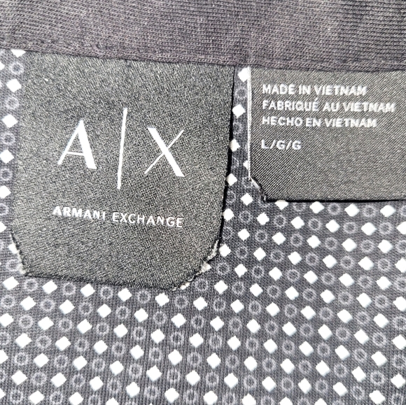 A/X Armani Exchange Men's Black and White Dotted Polo Shirt Size Large - Picture 5 of 7